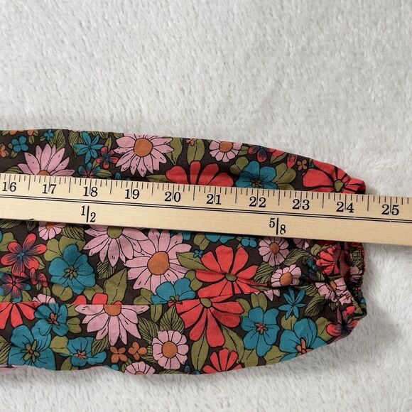 Natural Life Ansley Woven Tunic Shirt Dress Sz L Coral Floral Long Sleeve - Picture 12 of 13